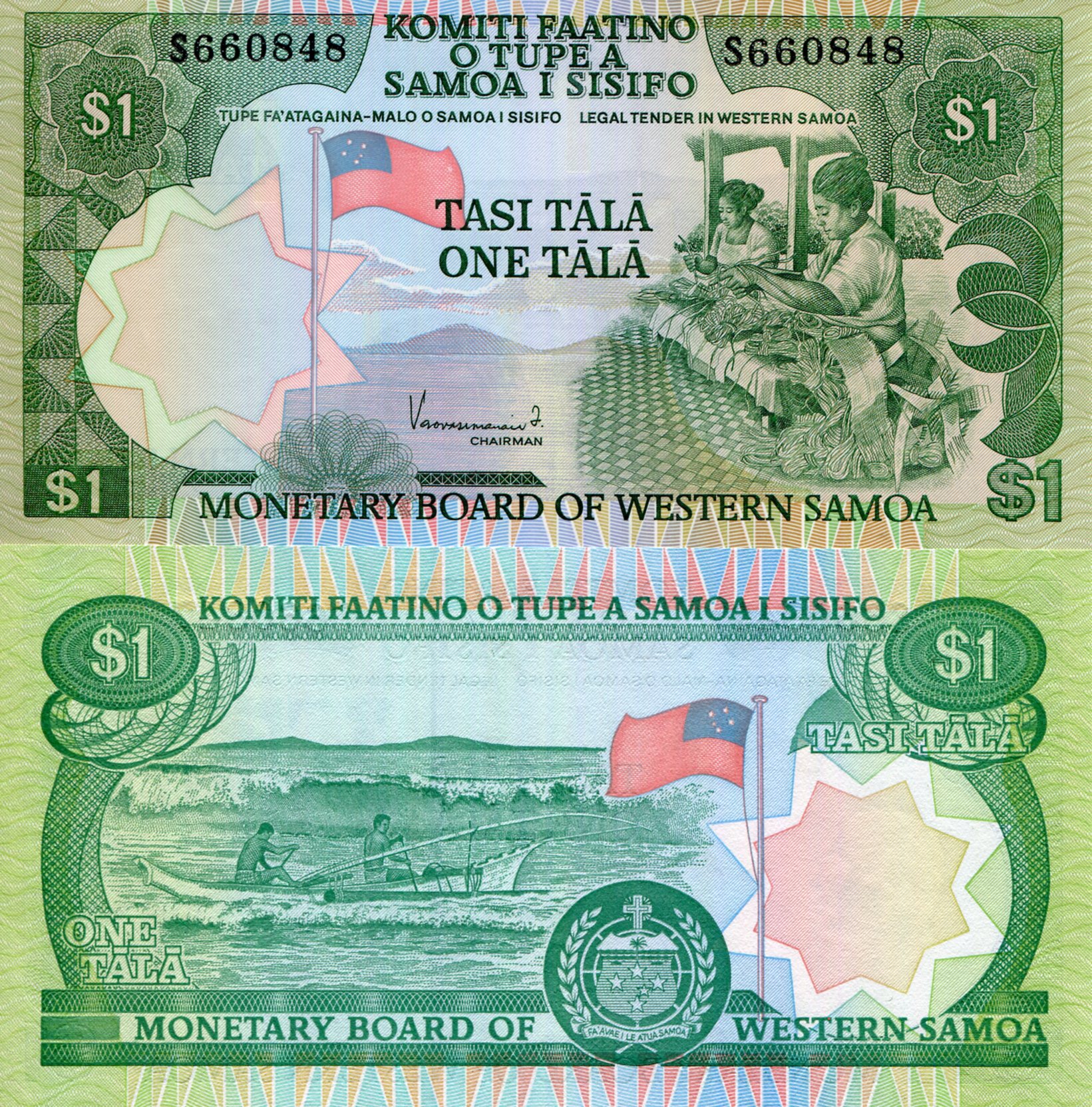 Samoa, Western 1 Tala UNC pick #: 19b